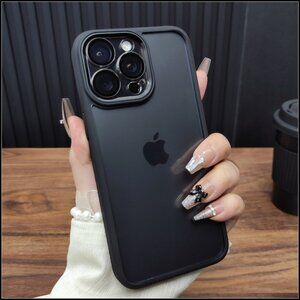 Matte Black Semi-Transparent Case with Contrasting Bumper